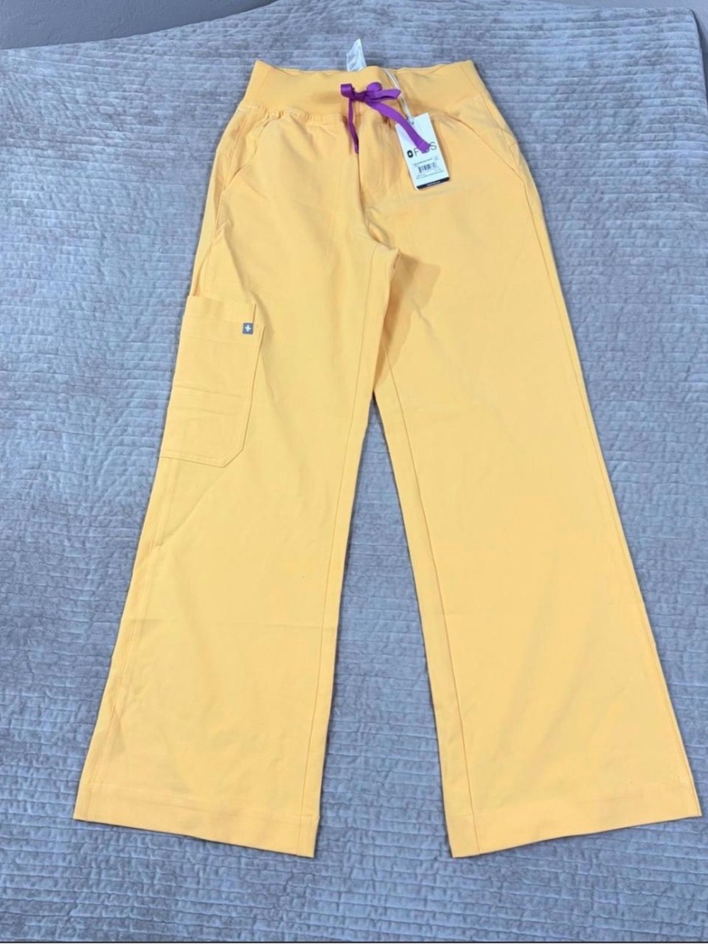 Figs Women's Yellow Wide-Leg Utility Pants